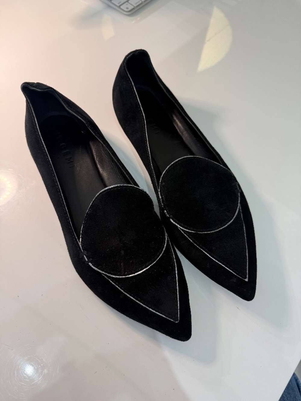 M. Gemi Black Suede Flats Size 40